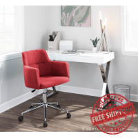 Lumisource OC-ANDRW R Andrew Contemporary Adjustable Office Chair in Red 